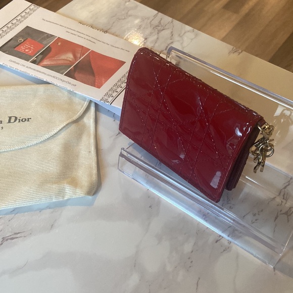 DIOR LOTUS CARD CASE/ WALLET with COA - Picture 3 of 8